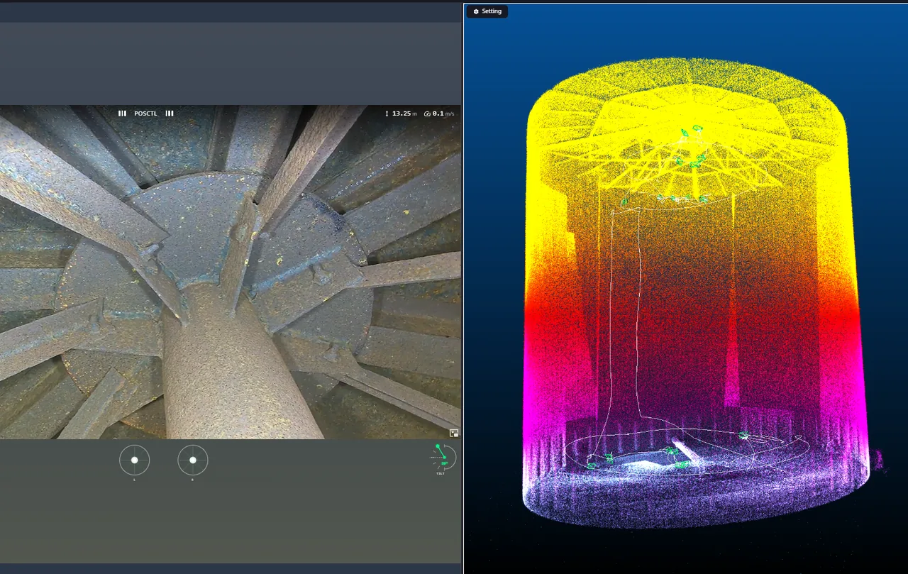 3D point cloud of a boiler interior captured by the X1
